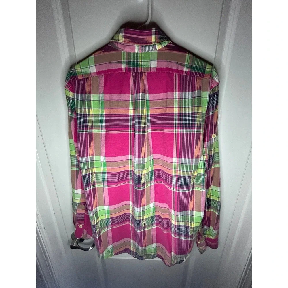 Vintage Polo Ralph Lauren Aztec Navajo Multi Color Button Up Dress Shirt‎ Mens L